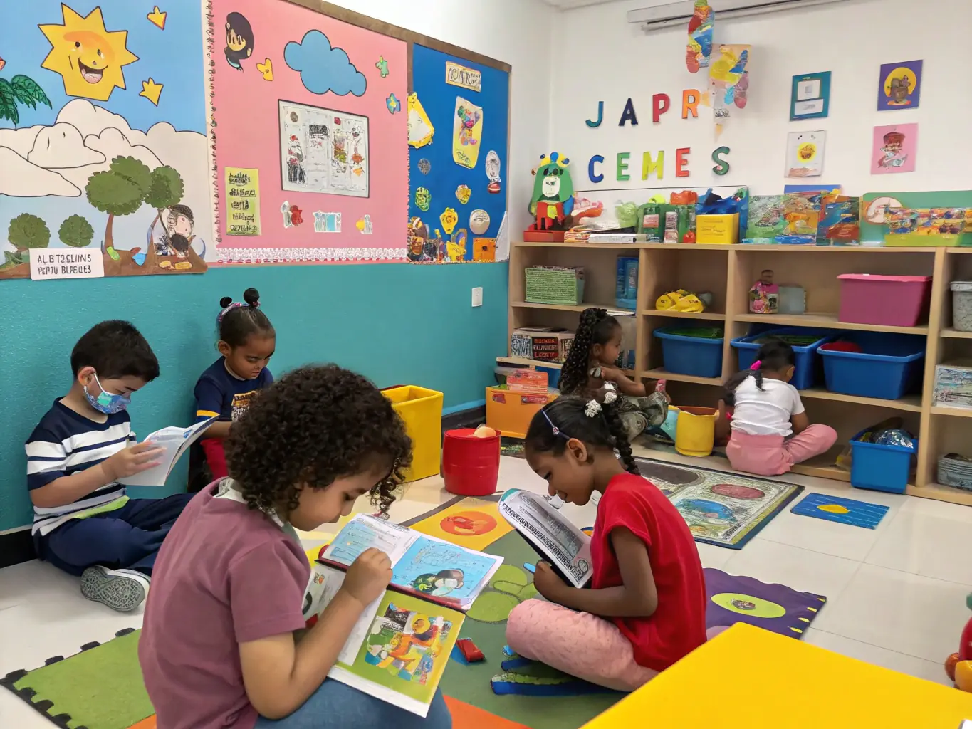 A classroom scene showing diverse students engaged in collaborative learning, representing the Education Equity Initiative's commitment to equitable educational opportunities.